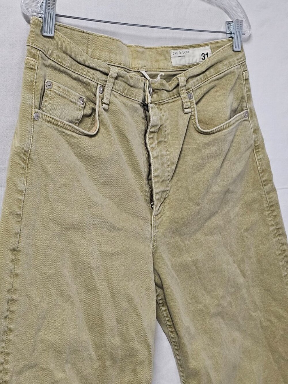 Rag & Bone Andi High Rise Ankle Wide Leg Jeans Size 31 in Sage - Picture 3 of 13